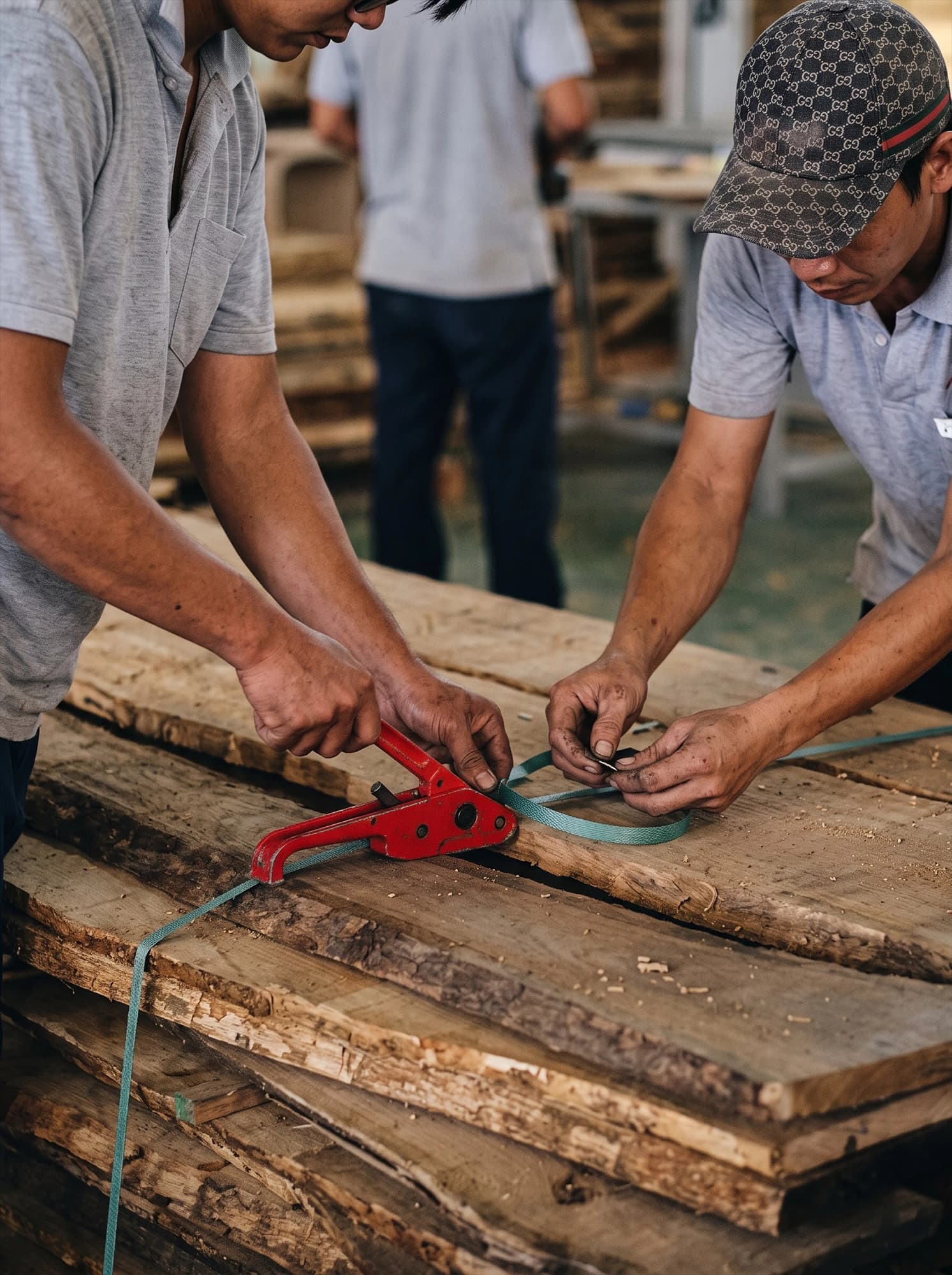 A Curvetta maker working with timber