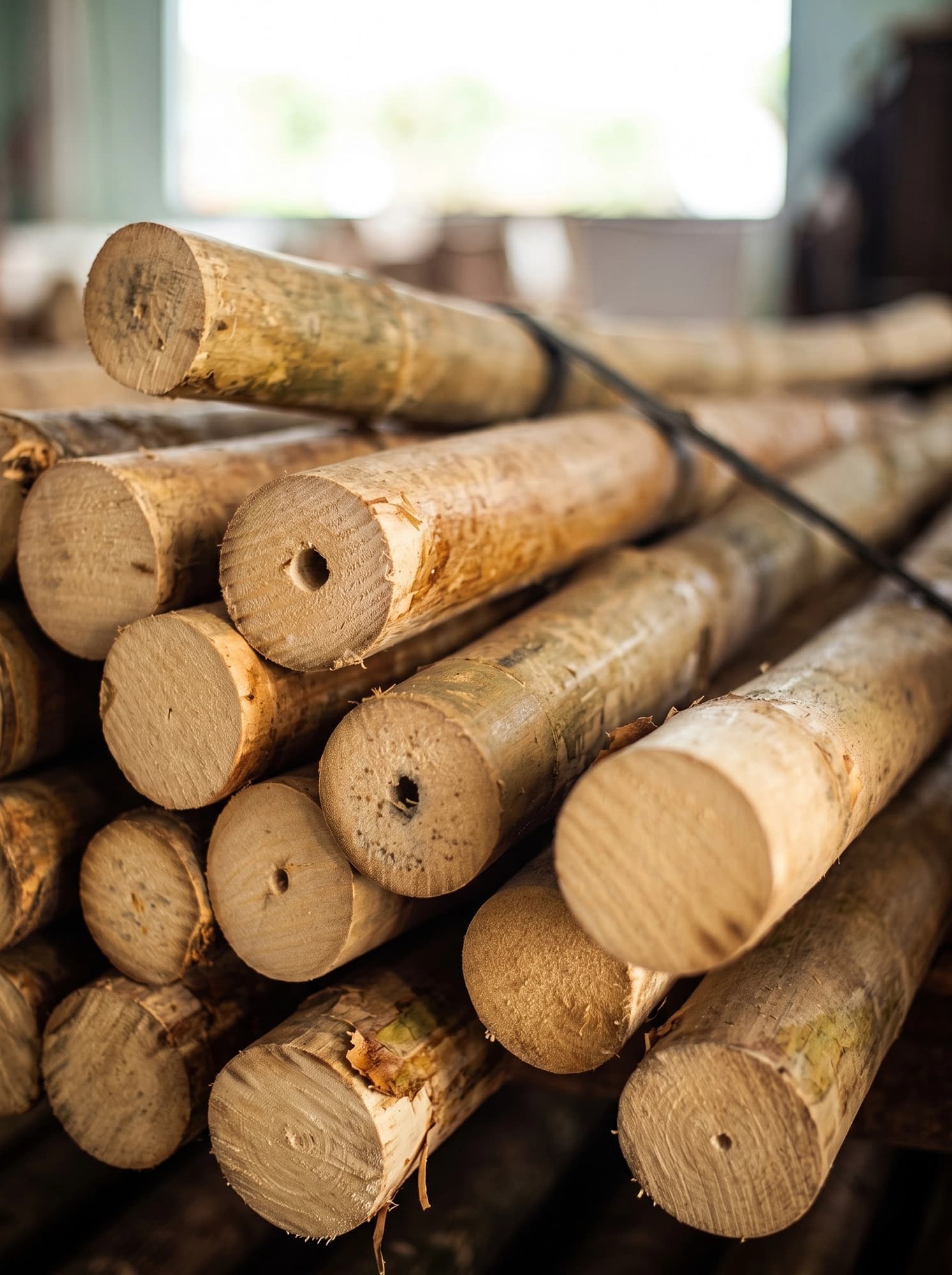 Natural timber and bark