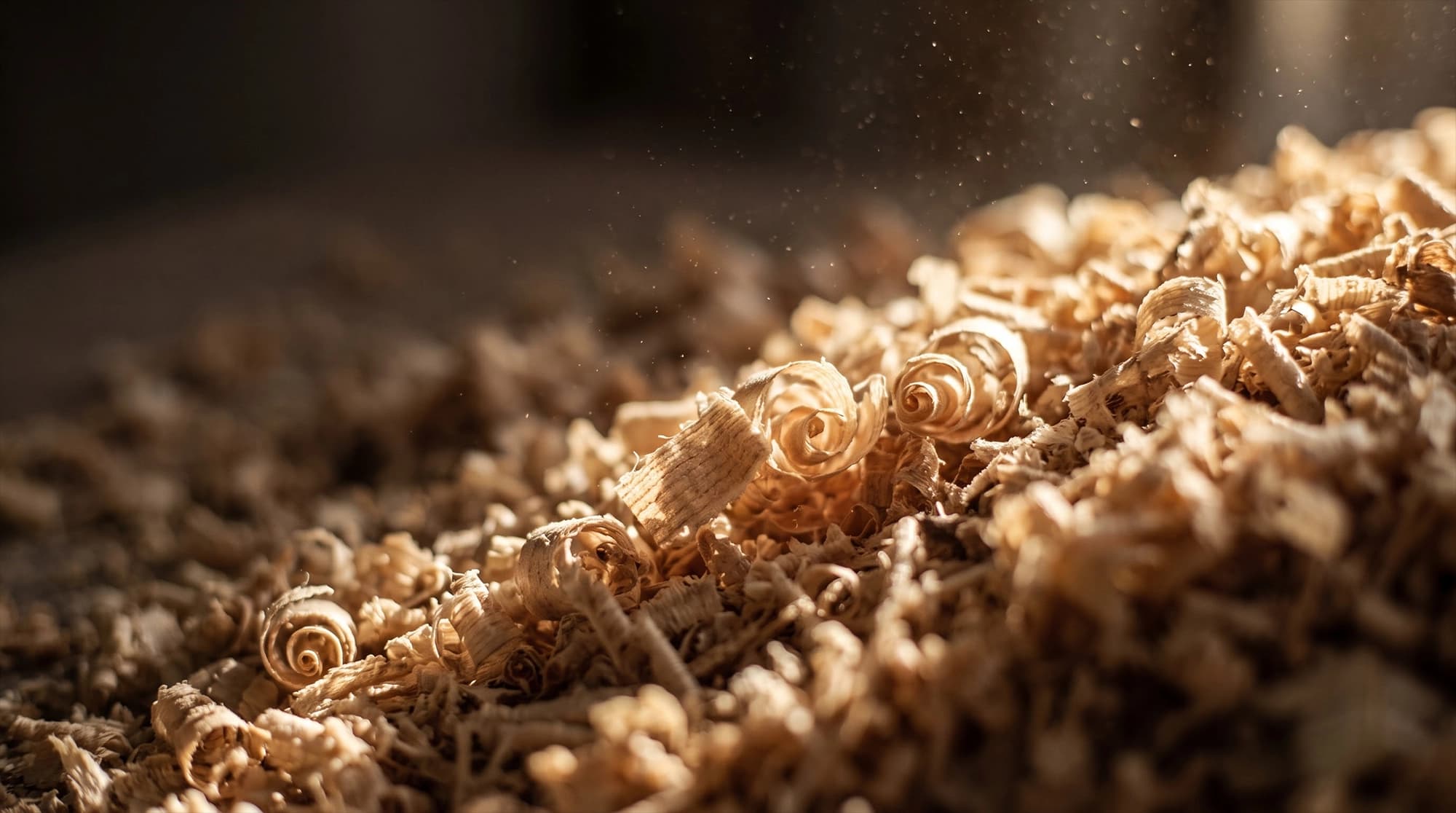 Wood shavings from manufacturing